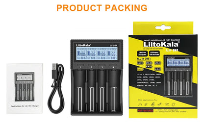 LiitoKala Lii-S8 Lii-S12 CH4 Multi-Function Battery Charger – 18650, 26650, 21700, 26700, AA, AAA Li-ion, NiMH, LiFePO4 Compatible