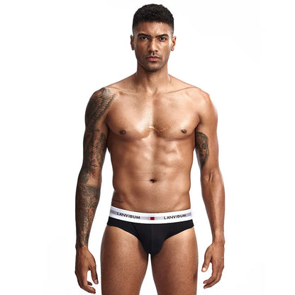 3PCS Men’s Pure Cotton Low Waist Briefs – Breathable Elastic Sexy Loose Fit Underwear for Summer Comfort Wear
