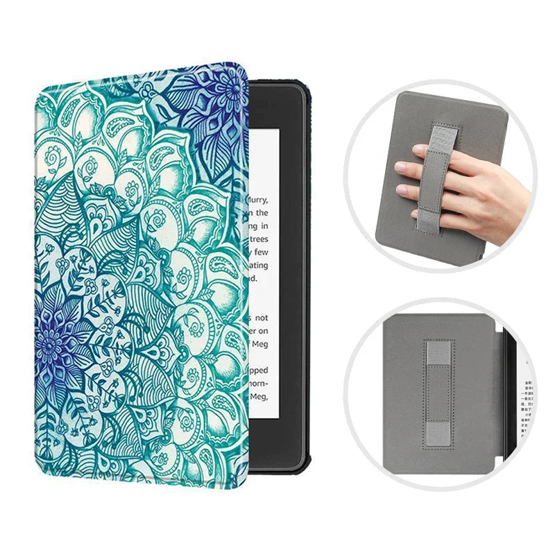 SA568B Leather Case for Kindle Paperwhite 12th Gen 2024 Signature Edition – 7-Inch Cover with Hand Strap & Auto Sleep