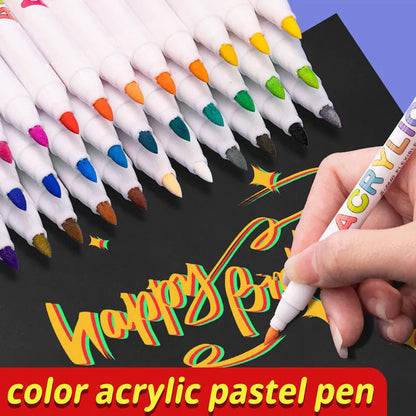 18/60-Color Acrylic Paint Pens – Brush Marker Set for Rock Painting, Glass, Ceramic, Fabric & DIY Art Supplies