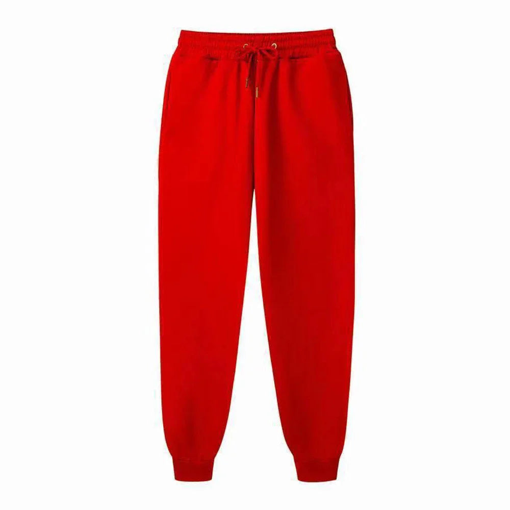 Men's Sweatpants - Spring Autumn Fleece Sport Pants with Drawstring & Pockets, Oversized Casual Trousers