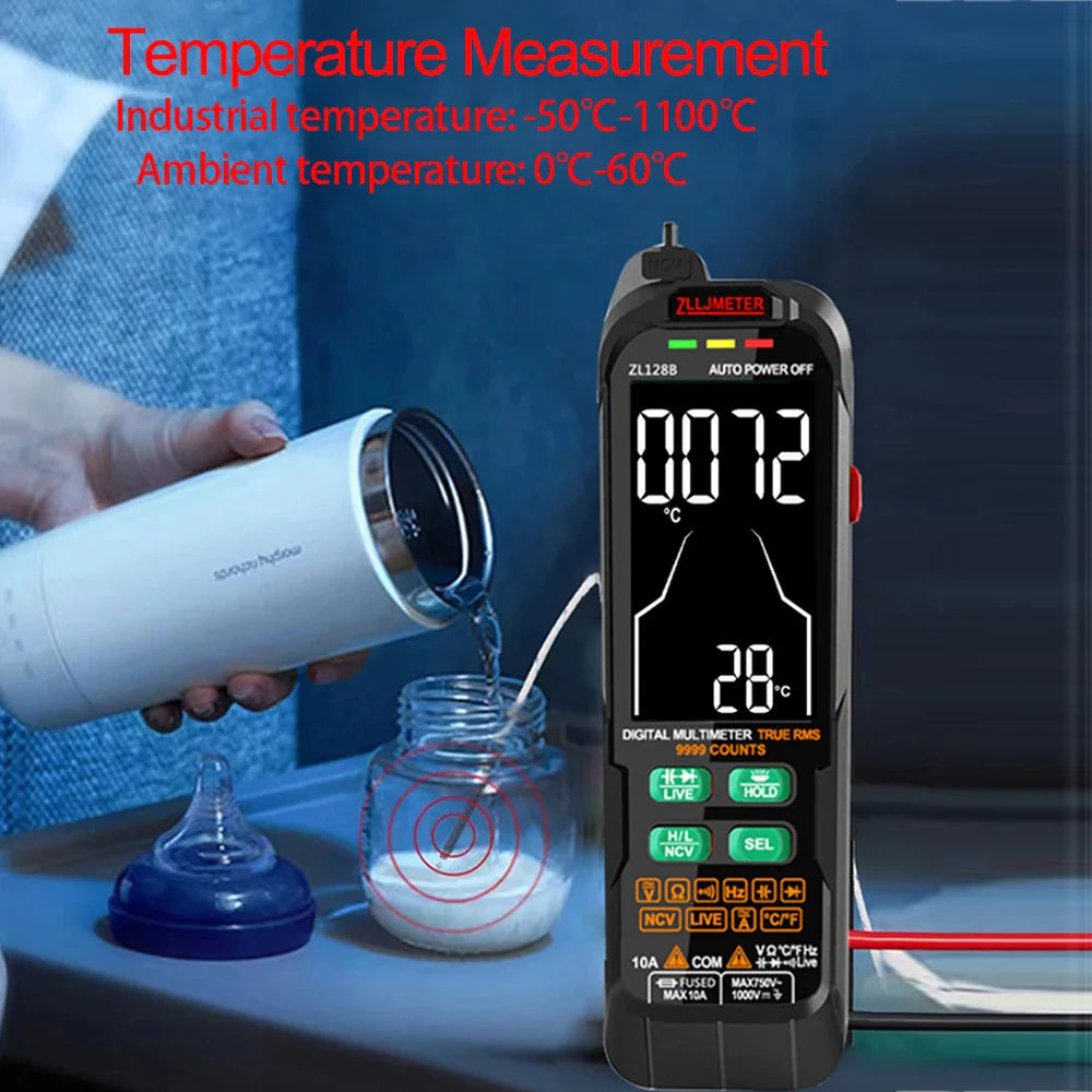 USB Charge Smart Digital Multimeter - Professional AC/DC Current & Voltage Detector Pen | Capacitance, Temperature, Auto Range Tester