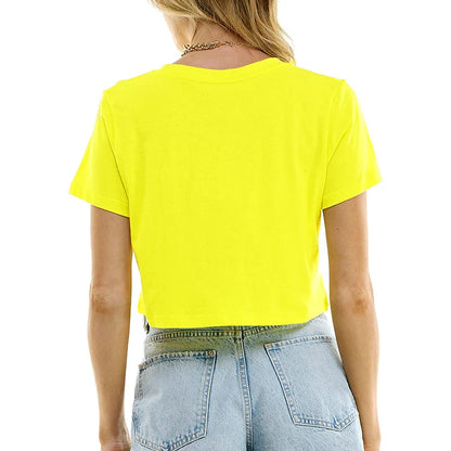 Harajuku Y2K Women’s White Crop Top – Casual Short Loose Summer Tee