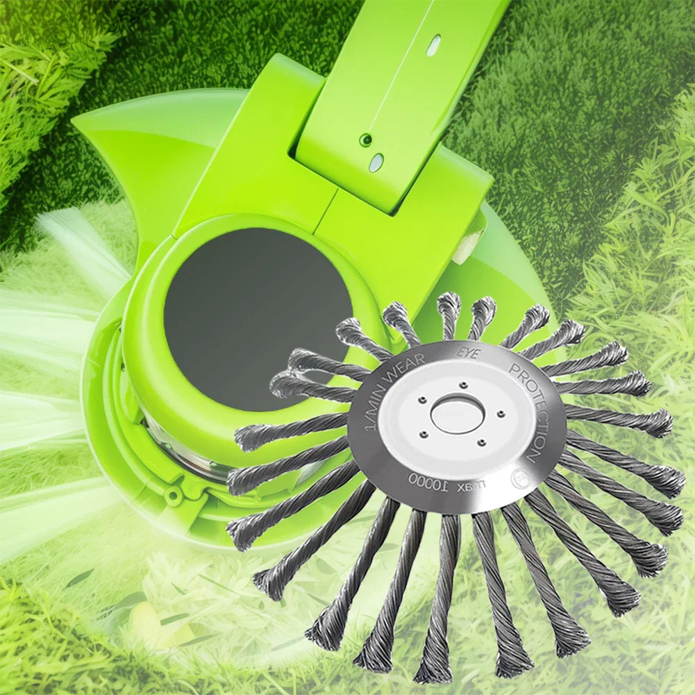 Universal Steel Wire Weed Brush Cutter Head for Lawn Mower – 4/5/10 Inch Grass Trimmer Disc Garden Weeding Tool Attachment