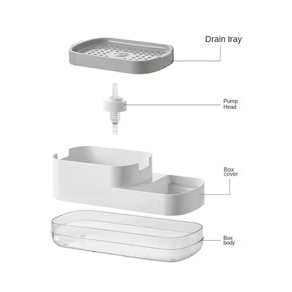 Automatic Soap Dispenser Bottle: Kitchen Sponge Brush Storage Box with Manual Soap Dispenser - Convenient Solution for Kitchen Hygiene