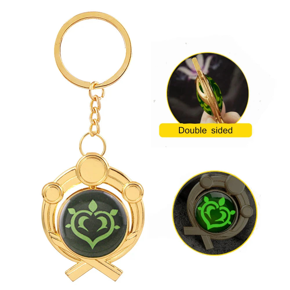 Genshin Impact Venti Eye Keychain 1:1 – Luminous Anime Cosplay Key Ring Backpack Pendant Gaming Accessories Gift