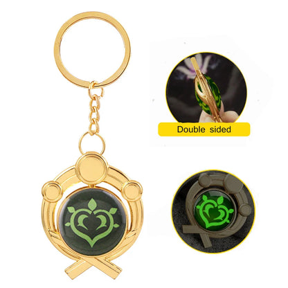 Genshin Impact Venti Eye Keychain 1:1 – Luminous Anime Cosplay Key Ring Backpack Pendant Gaming Accessories Gift