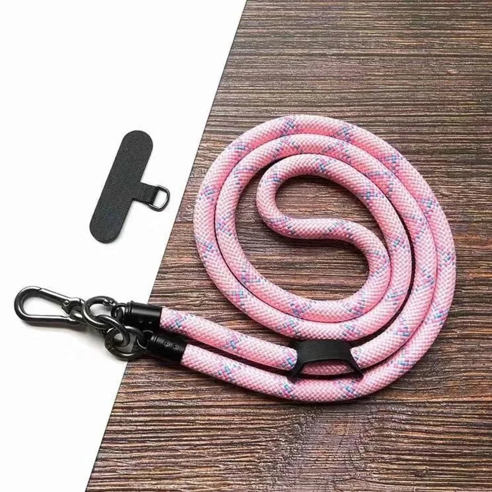 Adjustable Black & White Crossbody Phone Lanyard – Universal Multi-Functional Card Holder Strap