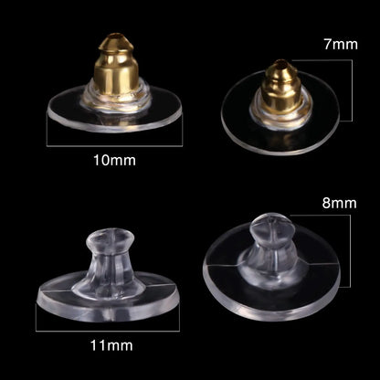 100-200PCS Rubber Earring Backs & Fishhook Ear Stoppers for Jewelry Making and DIY Earring Repairs