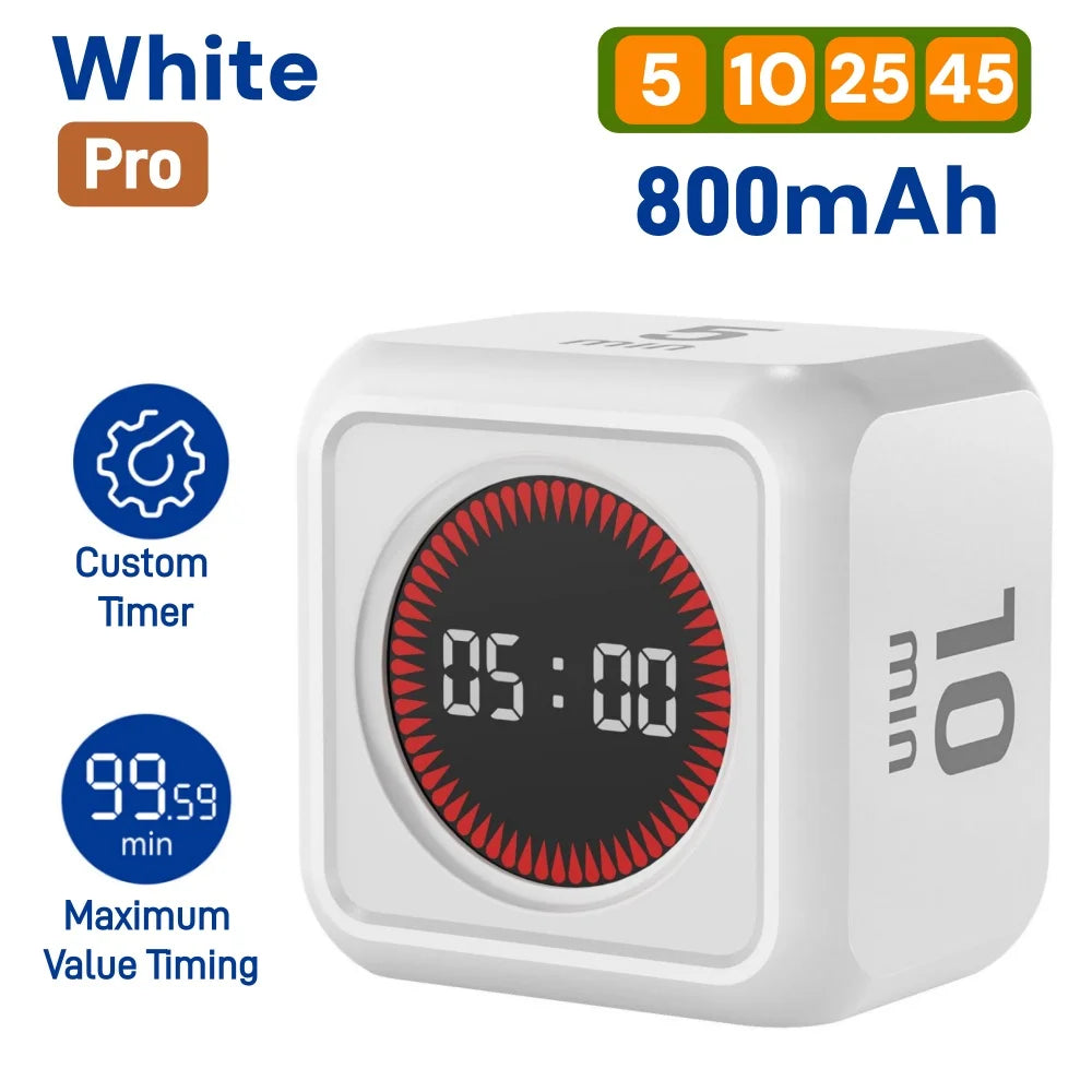 Rotating Pomodoro Timer Cube – Preset Flip Countdown Stopwatch for Study, Work, ADHD Focus, Kitchen & Productivity Tasks
