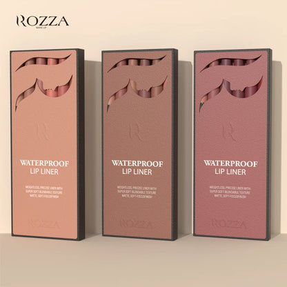 Rozza Waterproof Matte Lip Liner Pencil Set – Weightless, Precise, Super Soft & Blendable