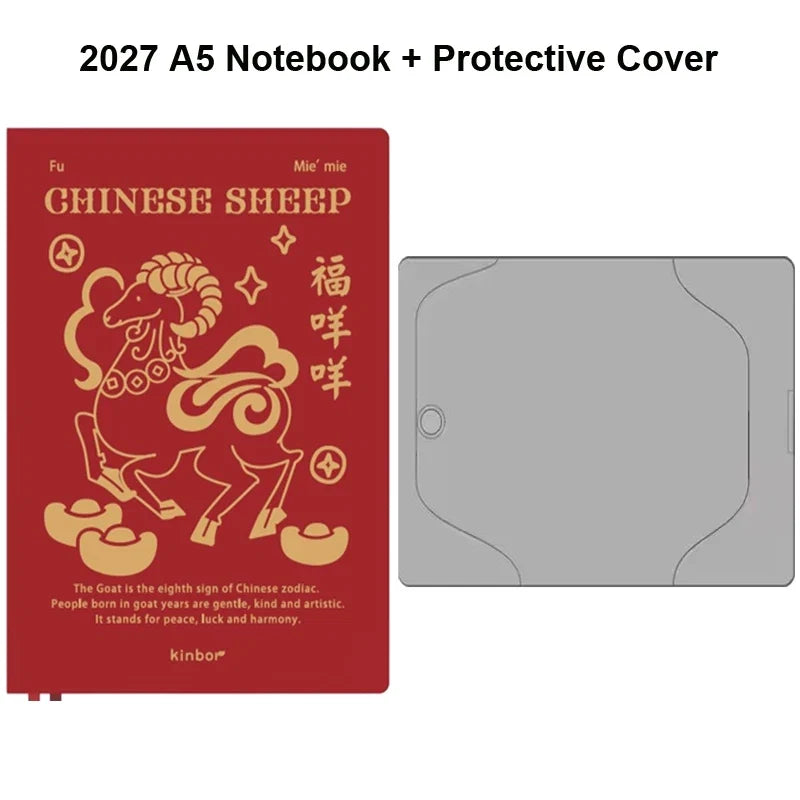 Kinbor 2027 A5/A6 Planner Notebook - Full-Year Daily Journal & Monthly Agenda for Time Management