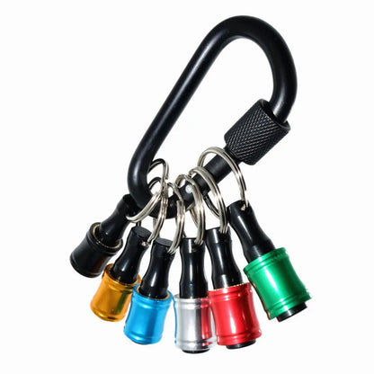 6pcs/Set 1/4" Hex Shank Screwdriver Extension Rod Holder - Key Chain Adapter Drill Bit Quick Replacement, Portable Hand Tool