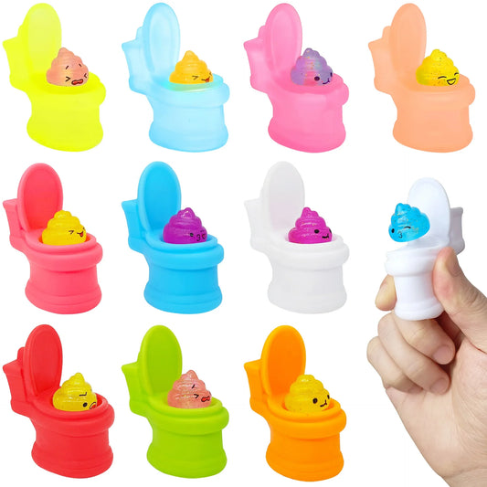 Mini Toilet Squishy Fidget Toy – Funny Pop-Up Stress Relief Sensory Toy for Kids, Party Favors & Decompression