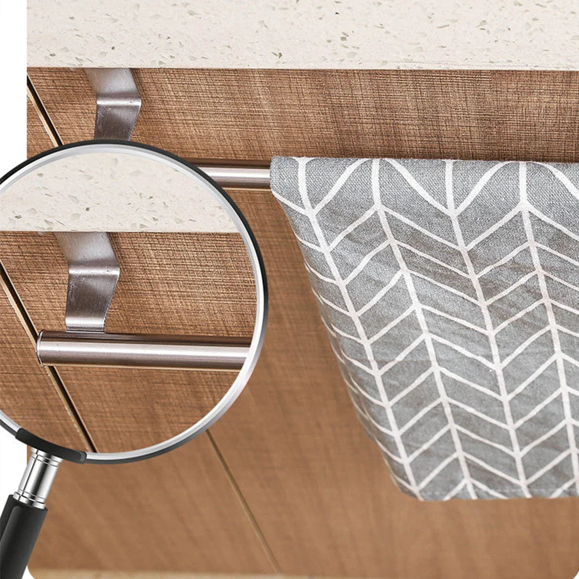 1/2pcs Over-Door Towel Rack – Stainless Steel Hanging Bar for Bathroom & Kitchen Cabinets, White & Black Shelf Hanger