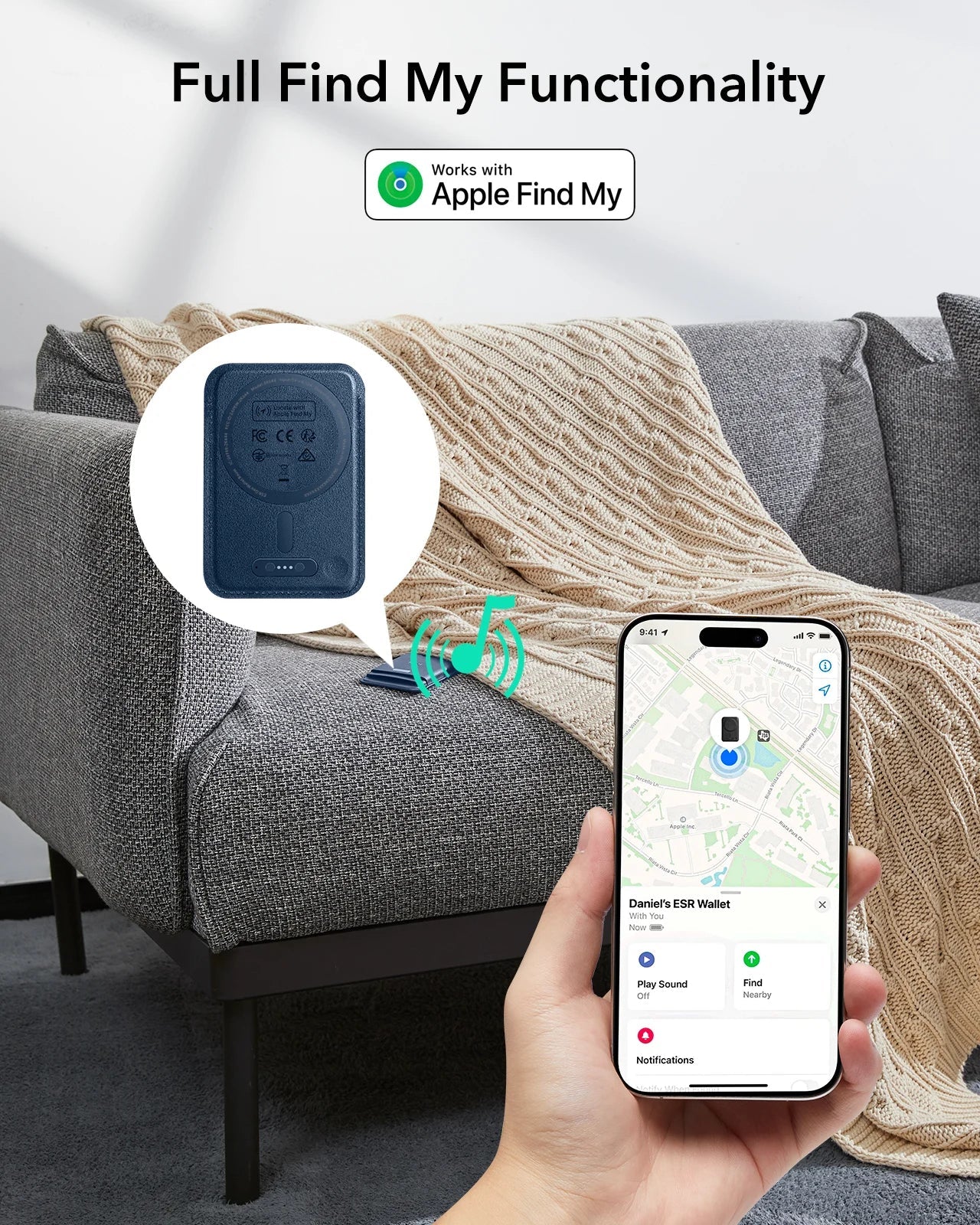 ESR MagSafe Wallet with Find My — Strong Magnetic 5-Card Holder for iPhone 16/15/14/13/12 Series