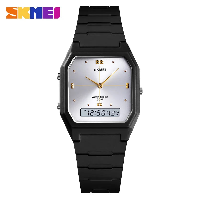 SKMEI 1604 Luxury Digital Watch – Dual Display Sports Quartz for Men & Women, Waterproof Wristwatch