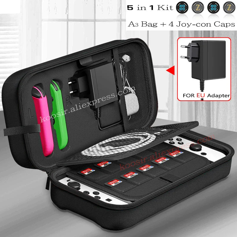 Nintendo Switch OLED Large Storage Bag — Portable Carrying Case, Anti-Scratch Oxford Cloth Travel Bag