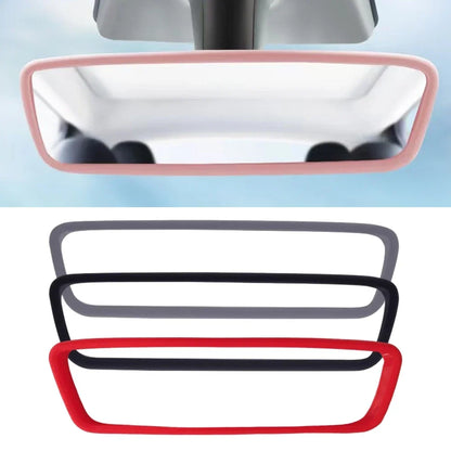Silicone Rearview Mirror Protector Frame for Tesla Model 3/Y/S/X — Interior Console Cover Rubber Case Accessory