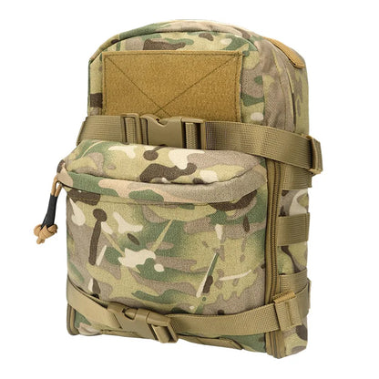 Mini Tactical Hydration Backpack - 1000D Nylon Outdoor Water Bladder Carrier with Zipper Pouch, Ideal for Hunting and Sports