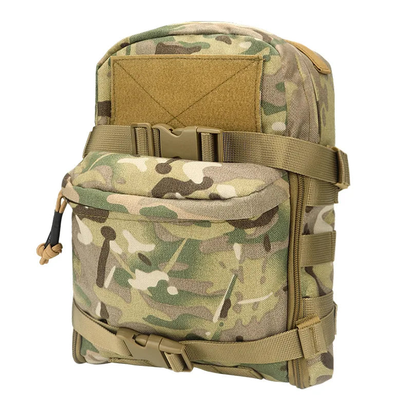 Mini Hydration Tactical Backpack – Outdoor Water Bladder Carrier with Zipper Pouch, 1000D Nylon for Hunting & Sports