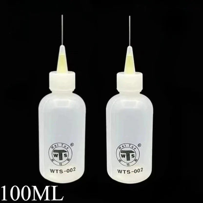 50ml Empty Plastic Precision Needle Bottle – Rosin Flux & 502 Glue Dispenser for Soldering, iPhone Repair & Electronics Tools