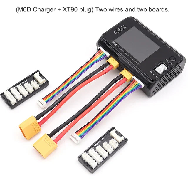 ToolkitRC M6D 500W 15A Dual Channel MINI Smart Charger Discharger for 1-6S LiPo Batteries with SC100 XT60 & Charging Board