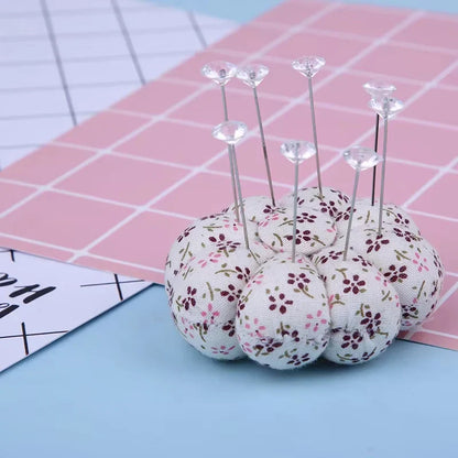 Fenrry 100PCS Diamond Head Pins – Crystal Corsage Sewing Pins, Straight Pins for Dressmaking & Party Decorations with Plastic Box