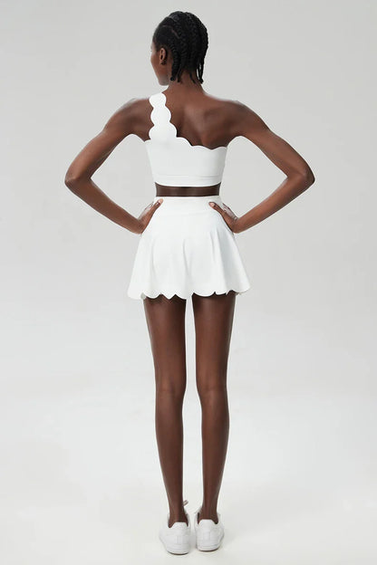 3-Piece Women’s Fitness Yoga Set – Breathable Quick-Dry Gym & Running Sportswear with Tennis Skirt