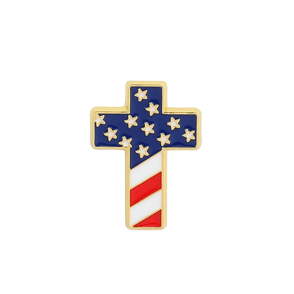 USA Flag Lapel Pin – Cute Coat of Arms & American Map Brooch, National Emblem Button Badge