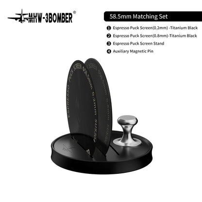MHW-3BOMBER Espresso Puck Screen – 51/53/58.5mm Reusable Stainless Steel Coffee Filter, 0.8/0.2mm Thickness Coffee Tool