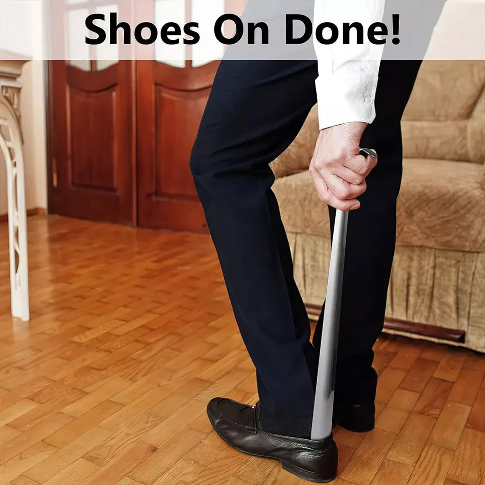 Professional 42/52cm Stainless Steel Shoehorn – Easy-Handle Metal Shoe Extractor and Lazy Shoe Helper Accessory