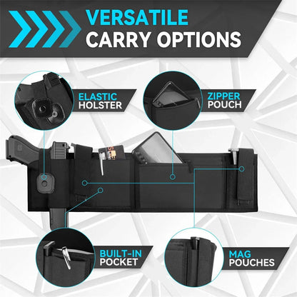 Belly Band Gun Holster - Concealed Carry Waist Pistol Holster for Hunting, Fitness & Self-Defense