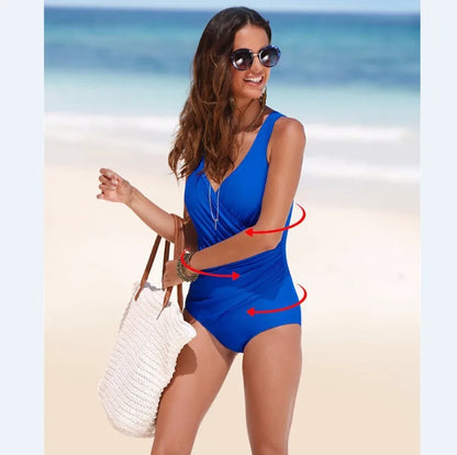 Women’s One-Piece Bikini Swimsuit – Large Size Polyester Swimming Suit, Trendy Hot Sale Adult Swimwear