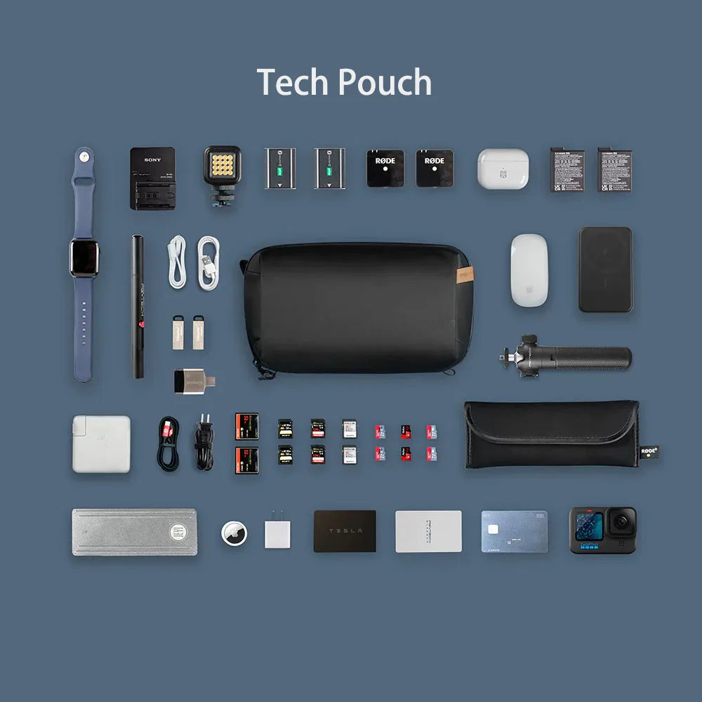 PGYTECH Waterproof Tech Organizer Pouch – Small Electronics Bag for Cables, Phones & Batteries