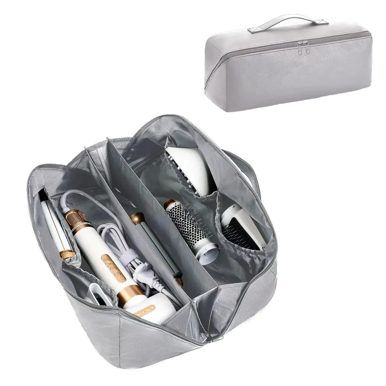 Waterproof Double-Layer Hair Dryer Case for Shark FlexStyle/Dyson Airwrap – Portable Large Capacity Curler Bag