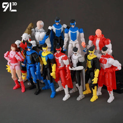 3D Printed Invincible 2.0 Superheroes Action Figures – Multi-Jointed Anime Toy Model Ornaments Gifts