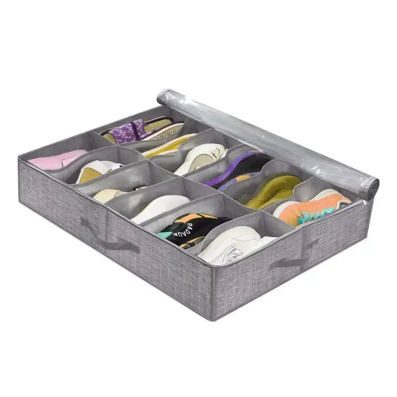 Foldable Under-Bed Shoe Storage Boxes — Closet Organizer Bags for Shoes and Home Storage