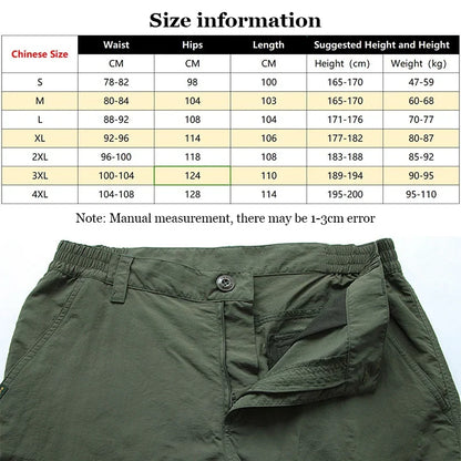Men's Summer Tactical Cargo Pants - Lightweight Waterproof Multi-Pocket Outdoor Hiking Trousers