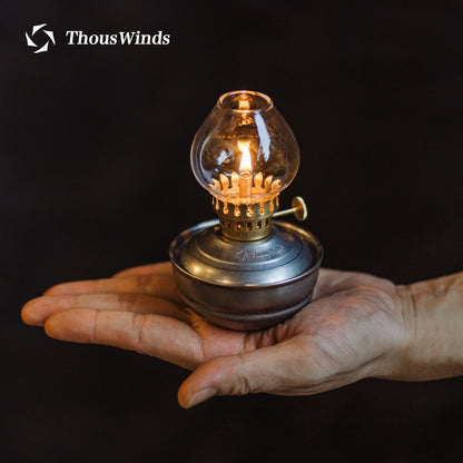 ThousWinds Luminara Mini Oil Lamp – Windproof Portable Retro Lantern with 20-Hour Burn Time for Camping and Hiking