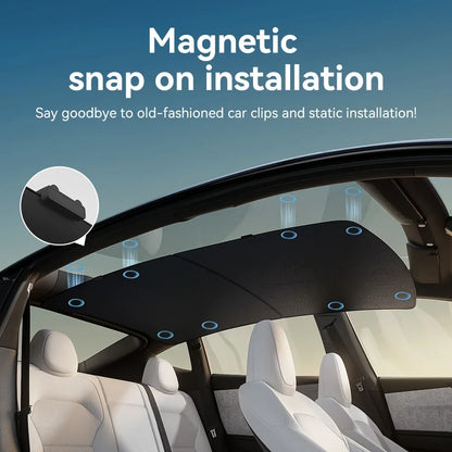 Tesla Model 3/Y Sunshade - Graphene Honeycomb Roof, Front & Rear Sunroof Glass Cover 2025-2026