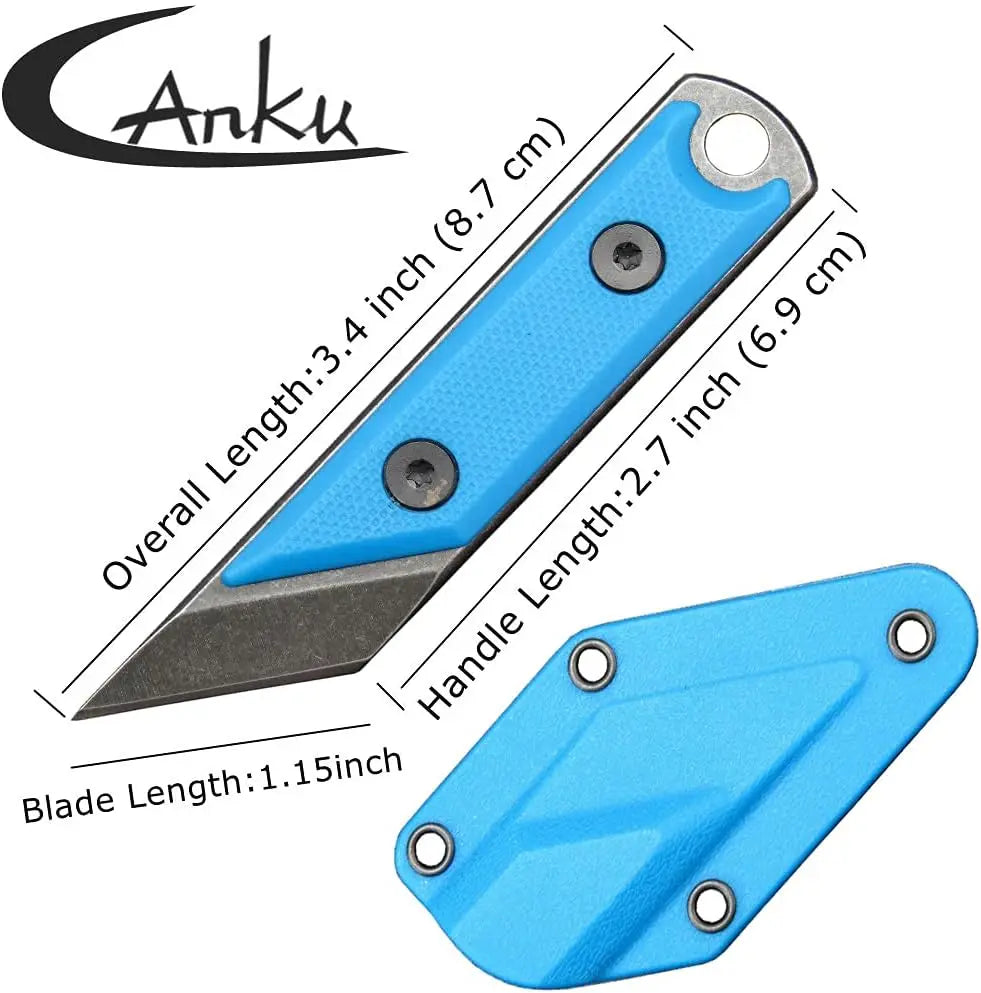 Eafengrow C1146 Fixed Blade Knife – 440C Blade, G10 Handle, EDC Neck Knife for Camping, Hiking, Fishing with Kydex Sheath