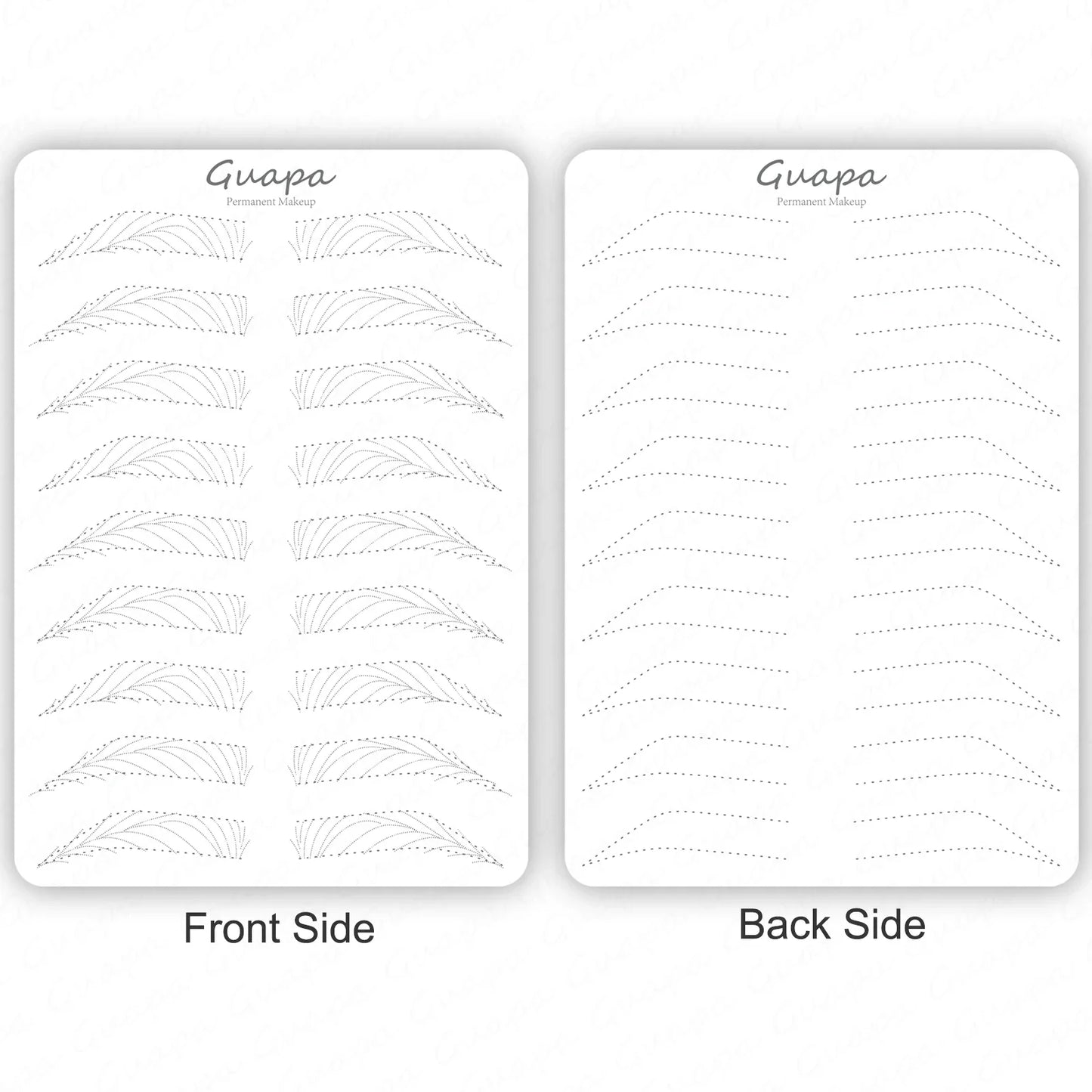 Silicone Practice Skin for Permanent Makeup — Double-Sided Latex Sheet with Brows Design for Hair Stroke Training