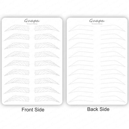 Silicone Practice Skin for Permanent Makeup — Double-Sided Latex Sheet with Brows Design for Hair Stroke Training