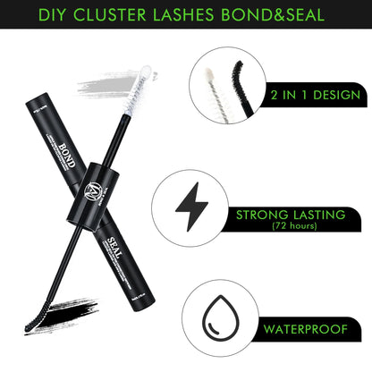 48H Eyelash Glue and Seal for Clusters – Strong Hold, Long-Lasting Lash Adhesive for Extensions