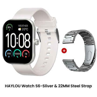 HAYLOU Watch S6 Smartwatch — 2.01" HD Display, Bluetooth Voice Calls, IP68 Waterproof Fitness Tracker