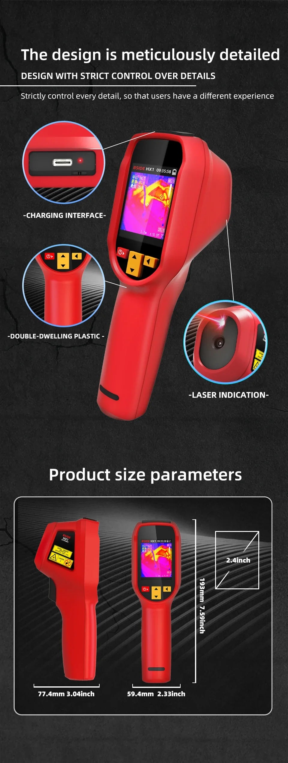 New Style Thermal Imaging Camera – 240x240 Infrared Temperature Meter for PCB Repair & Industrial Pipeline Detection