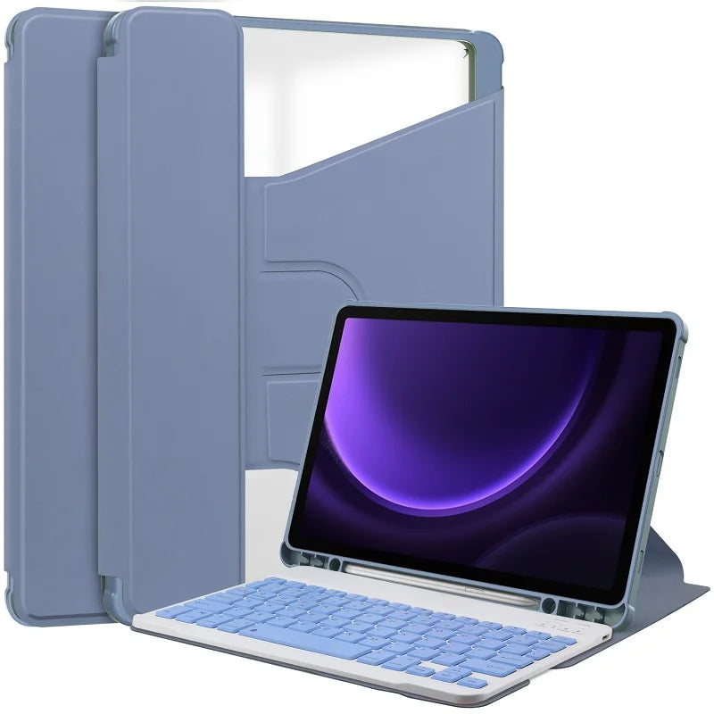 Smart Cover for Lenovo Tab M11 TB-330FU/331FC & Xiaoxin Pad 2024 11" Case with Wireless Keyboard, Pencil Holder & Stand