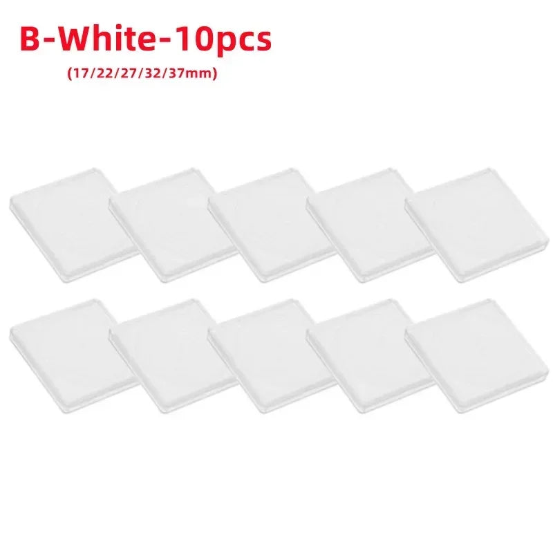 10PCS Plastic Square Coin Holder Capsules – Transparent Storage Containers for 16mm-40mm Coins, Small Round Coin Display Boxes