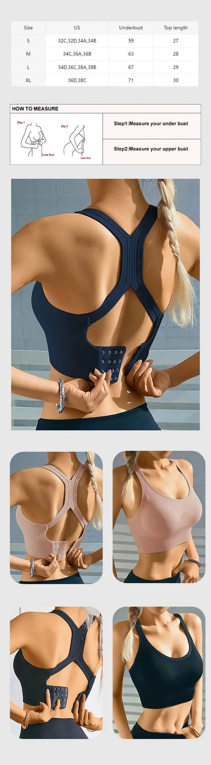 Seamless Sports Yoga Tank Bra – Comfy, Breathable, Push Up Fitness Top
